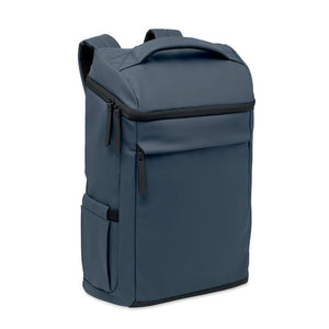 Zaino per laptop 15" in PU blu navy - personalizzabile con logo