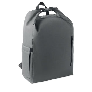 Zaino per laptop 15'' rolltop grigio - personalizzabile con logo