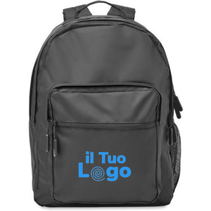 Zaino per laptop 300D RPET Nero - personalizzabile con logo