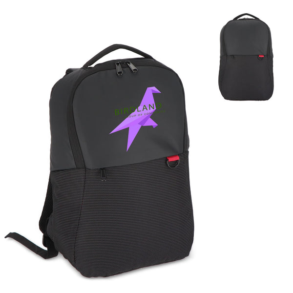 Zaino per laptop Maverick 12L Nero - personalizzabile con logo