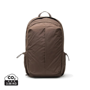 Zaino port PC 15,6" KENTO URBAN in nylon riciclato RCS marrone - personalizzabile con logo