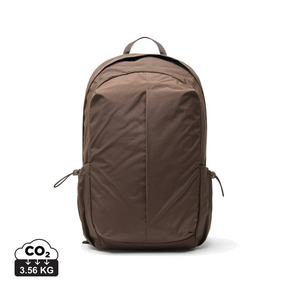 Zaino port PC 15,6" KENTO URBAN in nylon riciclato RCS marrone - personalizzabile con logo