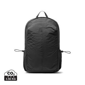 Zaino port PC 15,6" KENTO URBAN in nylon riciclato RCS nero - personalizzabile con logo