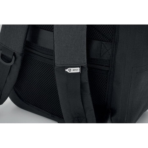 Zaino porta computer 300D RPET Nero - personalizzabile con logo
