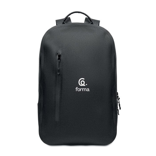 Zaino porta computer 300D RPET Nero - personalizzabile con logo