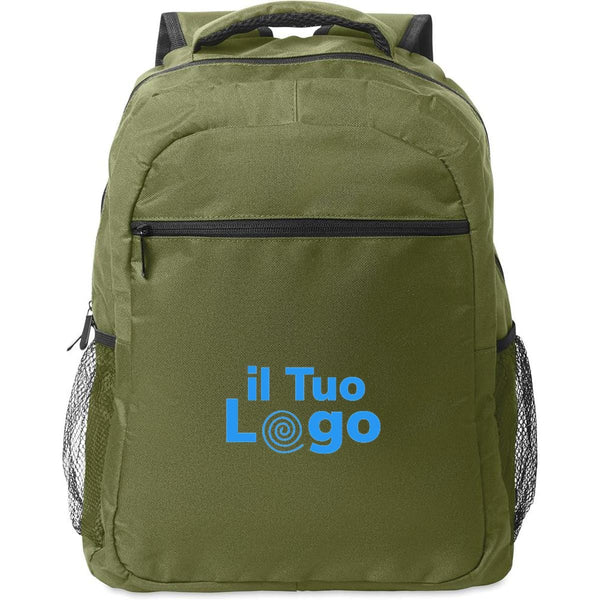 Zaino porta laptop da 15 verde - personalizzabile con logo