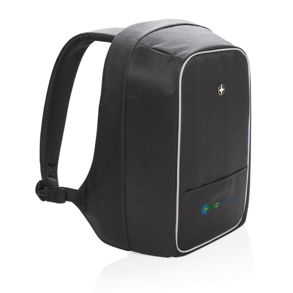 Zaino porta PC 15,6" antitaccheggio Swiss Peak AWARE™ nero - personalizzabile con logo
