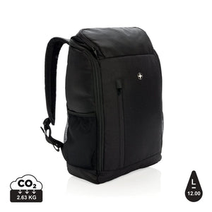 Zaino porta PC 15" easy access Swiss Peak AWARE™ nero - personalizzabile con logo