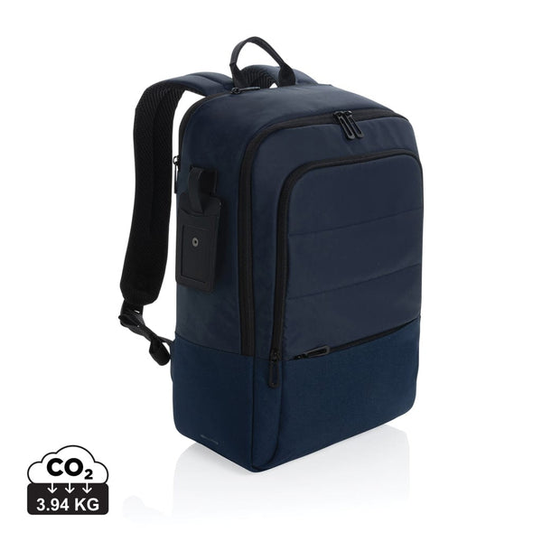 Zaino porta PC da 15,6" Armond in RPET AWARE™ blu navy - personalizzabile con logo