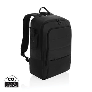 Zaino porta PC da 15,6" Armond in RPET AWARE™ nero - personalizzabile con logo