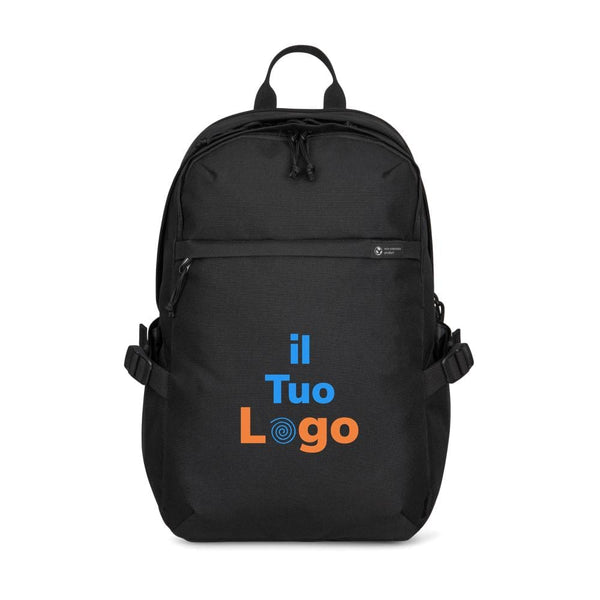 Zaino porta PC da 15" Renew in rPET AWARE™ nero - personalizzabile con logo