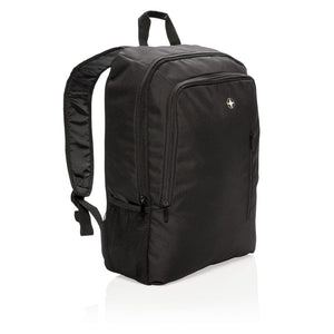 Zaino porta PC da 17” Swiss Peak nero - personalizzabile con logo