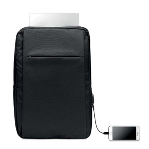 Zaino porta pc in RPET 29x12x41 cm Nero - personalizzabile con logo