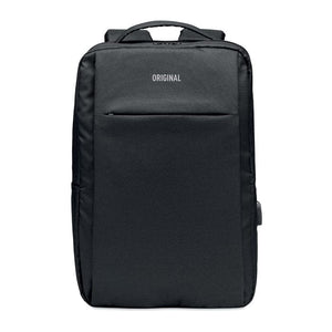 Zaino porta pc in RPET 29x12x41 cm Nero - personalizzabile con logo