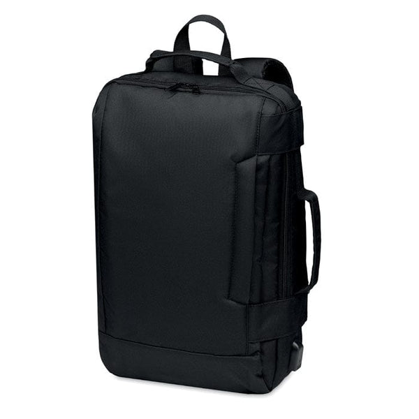 Zaino porta pc in RPET 28x12x42 cm Nero - personalizzabile con logo