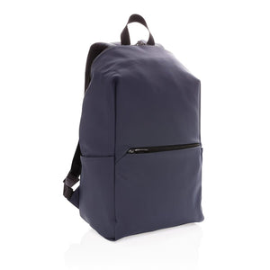 Zaino portacomputer da 15,6" in PU liscio blu navy - personalizzabile con logo