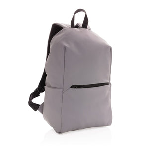 Zaino portacomputer da 15,6" in PU liscio grigio - personalizzabile con logo