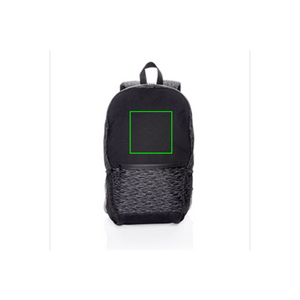 Zaino portacomputer RPET riflettente con tracer AWARE™ nero - personalizzabile con logo