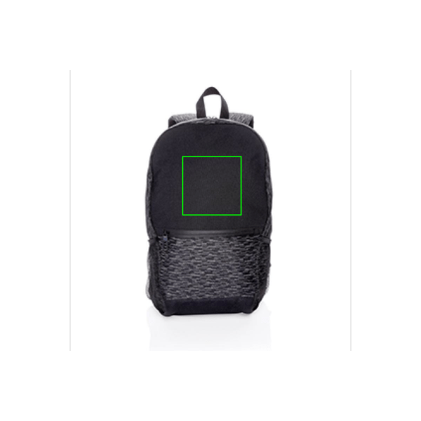 Zaino portacomputer RPET riflettente con tracer AWARE™ nero - personalizzabile con logo