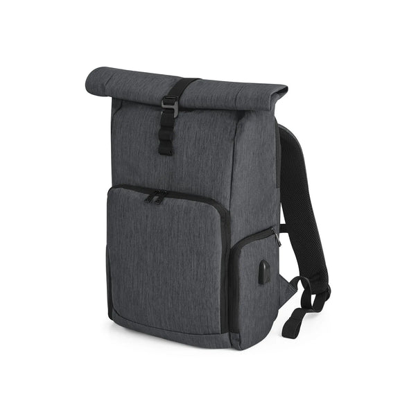 Zaino Q-Tech Charge Roll-Top grigio - personalizzabile con logo