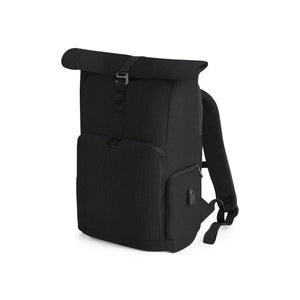 Zaino Q-Tech Charge Roll-Top nero - personalizzabile con logo