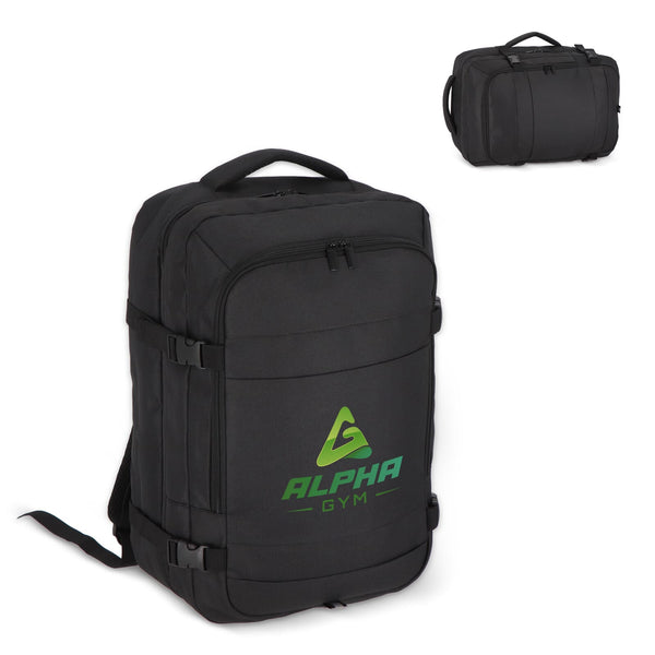 Zaino R-PET 600D per la notte 22L Nero - personalizzabile con logo
