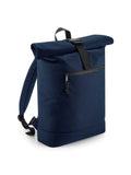 Zaino roll-top in Tessuto Riciclato blu navy / UNICA - personalizzabile con logo