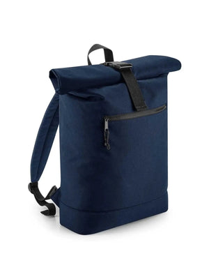 Zaino roll-top in Tessuto Riciclato blu navy / UNICA - personalizzabile con logo