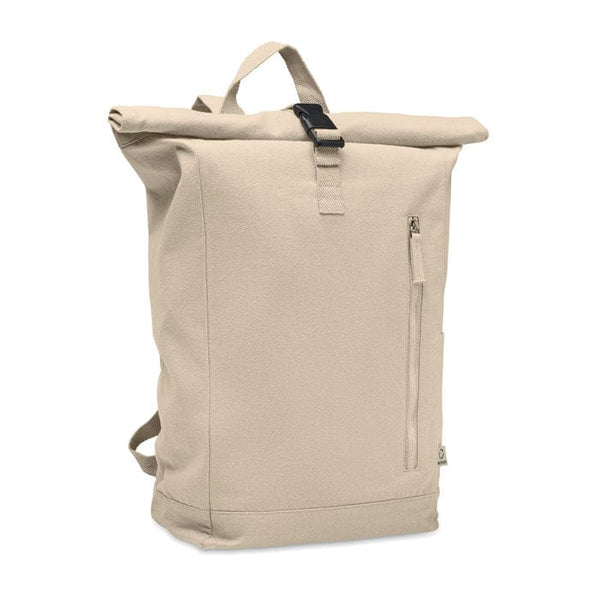 Zaino rolltop 390 gr beige - personalizzabile con logo