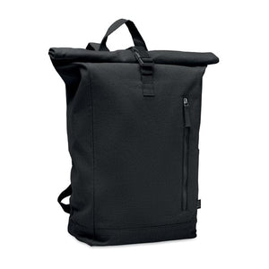 Zaino rolltop 390 gr Nero - personalizzabile con logo