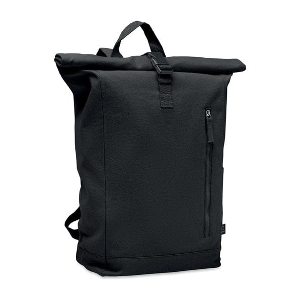 Zaino rolltop 390 gr Nero - personalizzabile con logo