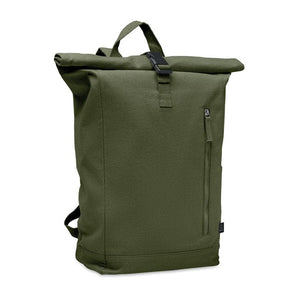 Zaino rolltop 390 gr verde - personalizzabile con logo