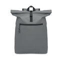 Zaino rolltop in poliestere grigio - personalizzabile con logo