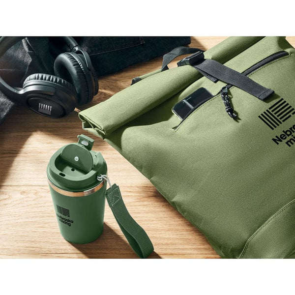 Zaino rolltop in poliestere - personalizzabile con logo