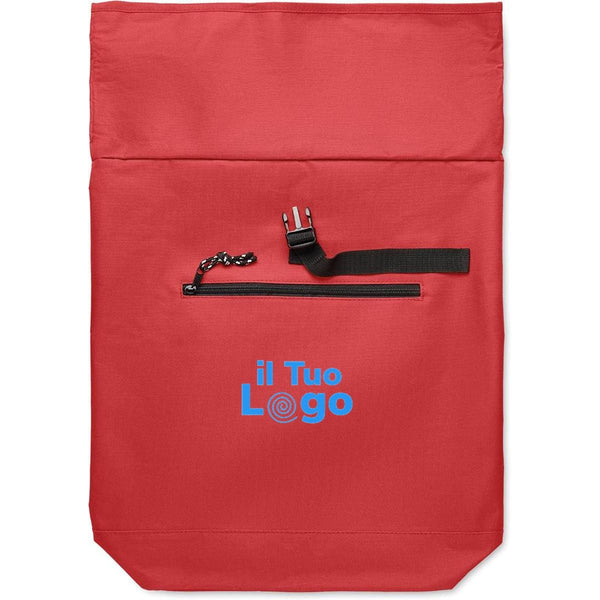 Zaino rolltop in poliestere - personalizzabile con logo