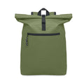 Zaino rolltop in poliestere verde - personalizzabile con logo