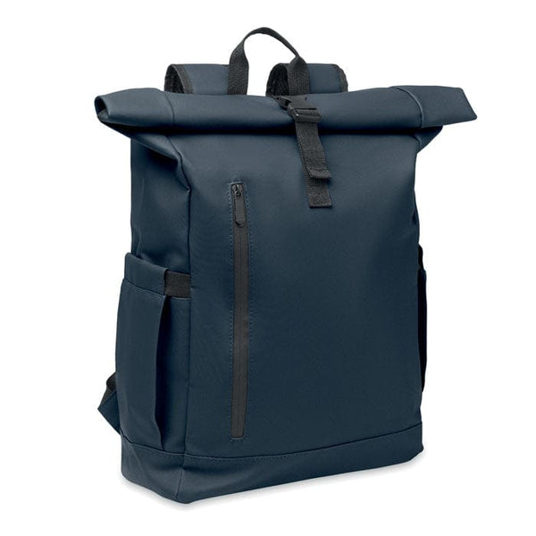 Zaino Rolltop per laptop 600D Blu - personalizzabile con logo