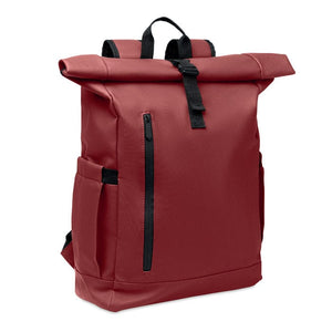 Zaino Rolltop per laptop 600D bordeaux - personalizzabile con logo