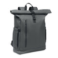 Zaino Rolltop per laptop 600D grigio - personalizzabile con logo