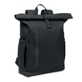 Zaino Rolltop per laptop 600D Nero - personalizzabile con logo