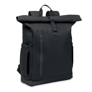 Zaino Rolltop per laptop 600D Nero - personalizzabile con logo