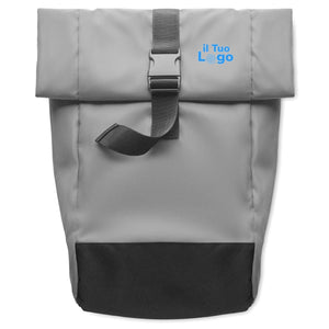 Zaino Rolltop riflettente color argento - personalizzabile con logo