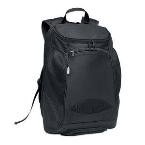 Zaino sportivo in RPET 600D Nero - personalizzabile con logo