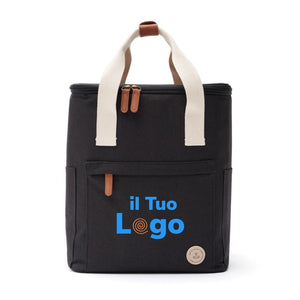 Zaino termico da escursione in RPET VINGA Sortino nero - personalizzabile con logo