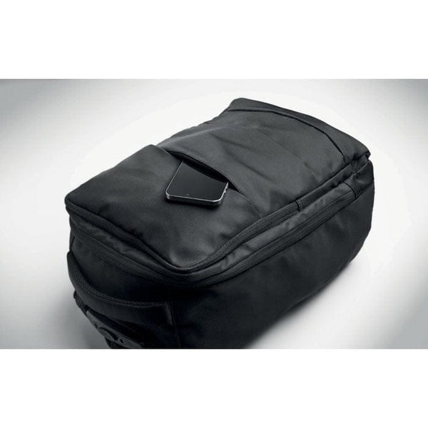 Zaino trolley in RPET 290T Nero - personalizzabile con logo
