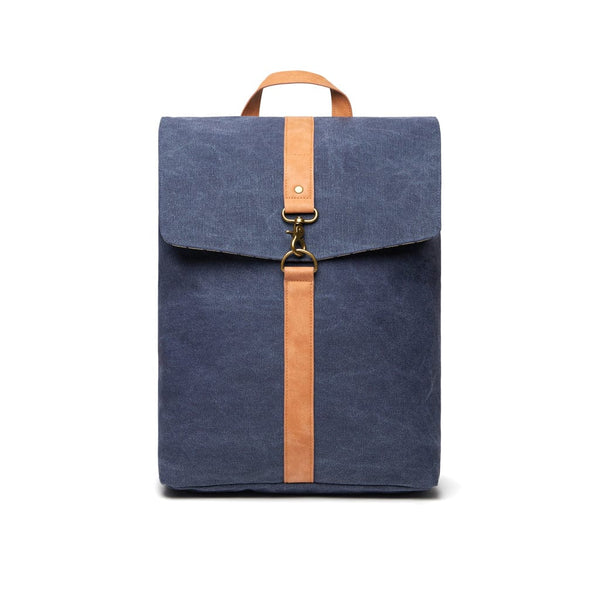 Zaino VINGA Bosler in canvas riciclato GRS blu navy - personalizzabile con logo