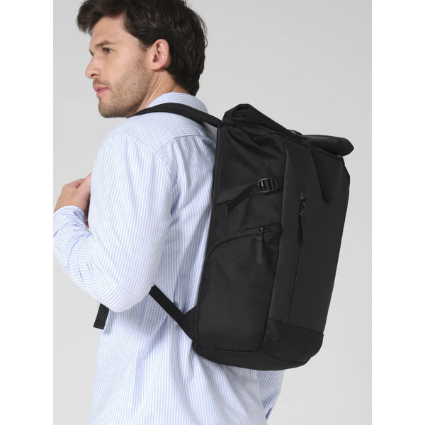 Zaino Zürich Roll-Top nero - personalizzabile con logo