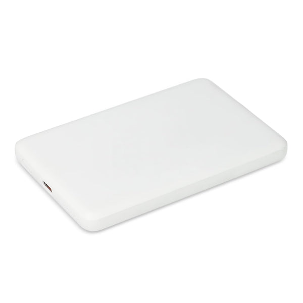 Zenith USB-C Powerbank con Power Delivery R-ABS 5000 mAh Bianco - personalizzabile con logo